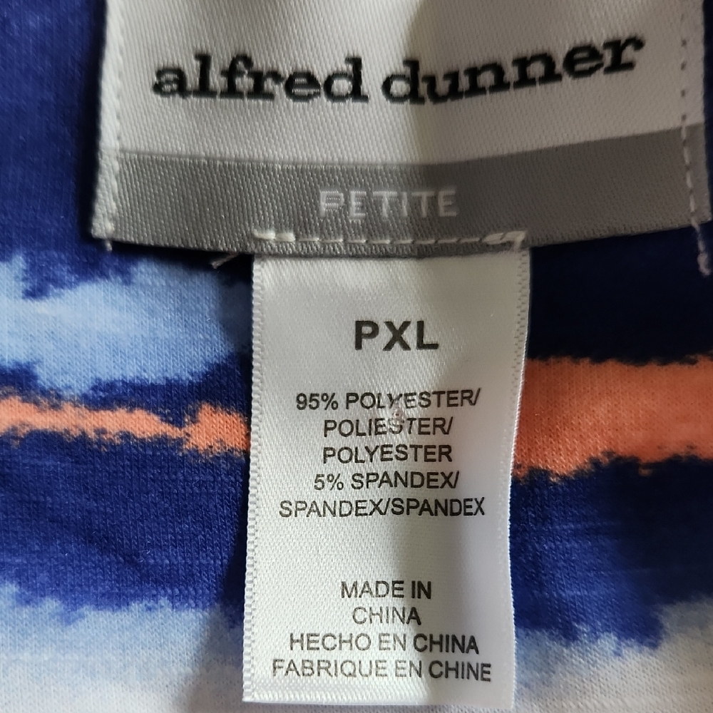 Alfred Dunner Blue and Pink Relaxed Blouse - Picture 7 of 9